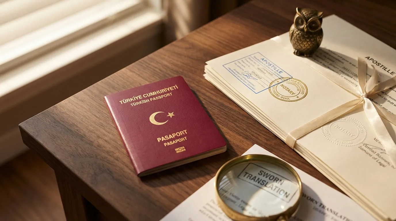 Yeminli tercüme için Türk pasaportu ve apostil belgeler